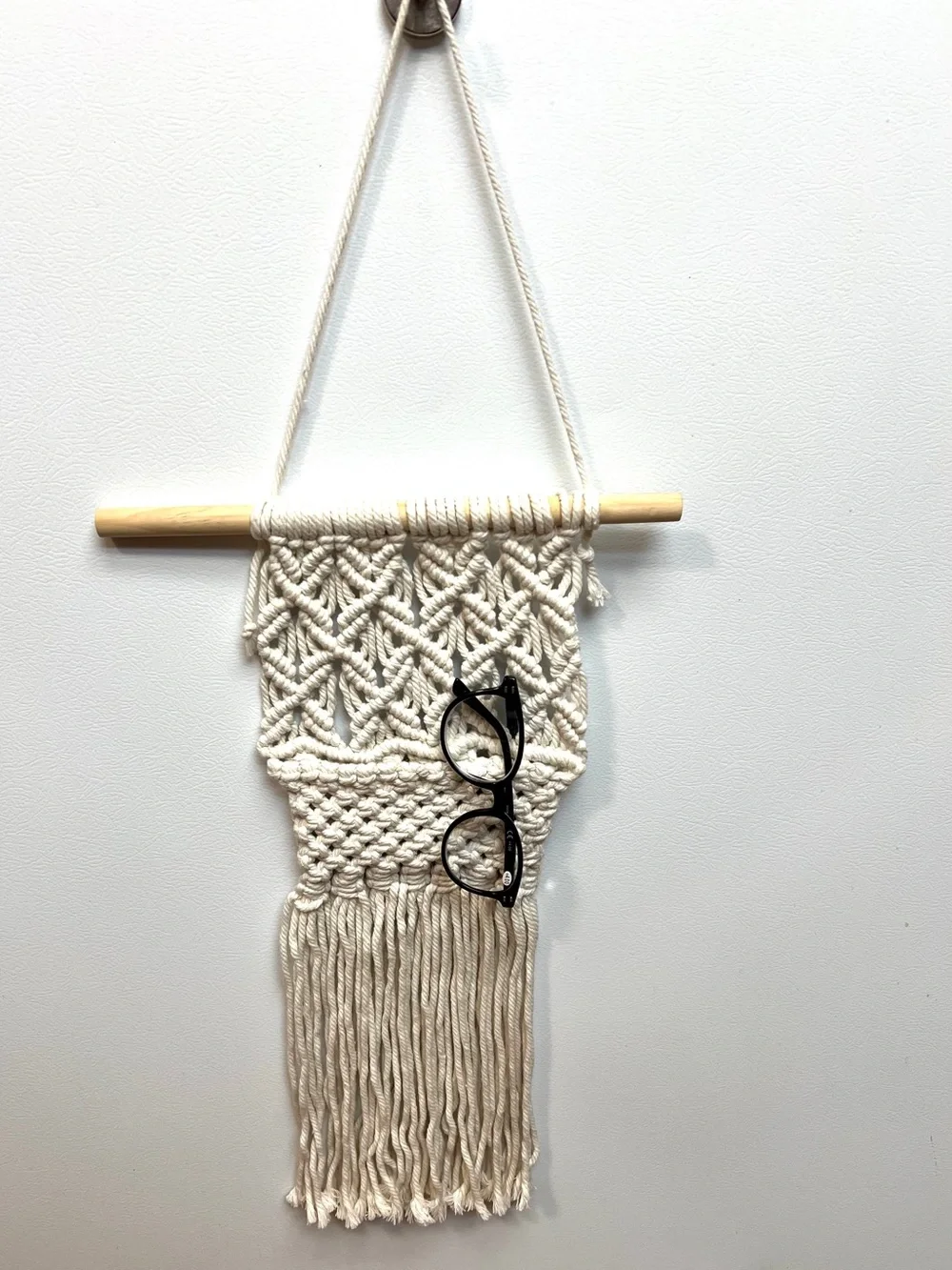 Neutral Cream Macrame Wall Tapestry - Boho Hanging Decor